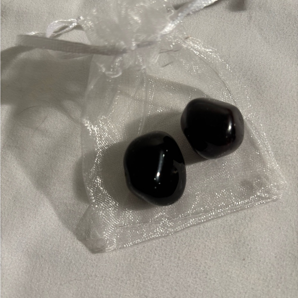 Obsidian Polished Stones in Sheer Bag